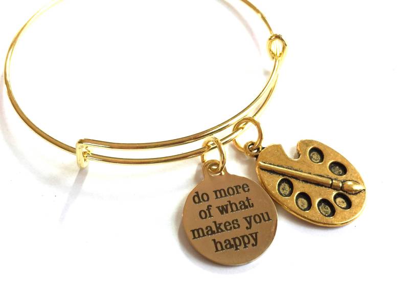 Farbpalette Charm Armreif Goldfarbener Künstlerschmuck, Zitat von HeidiKindFinds