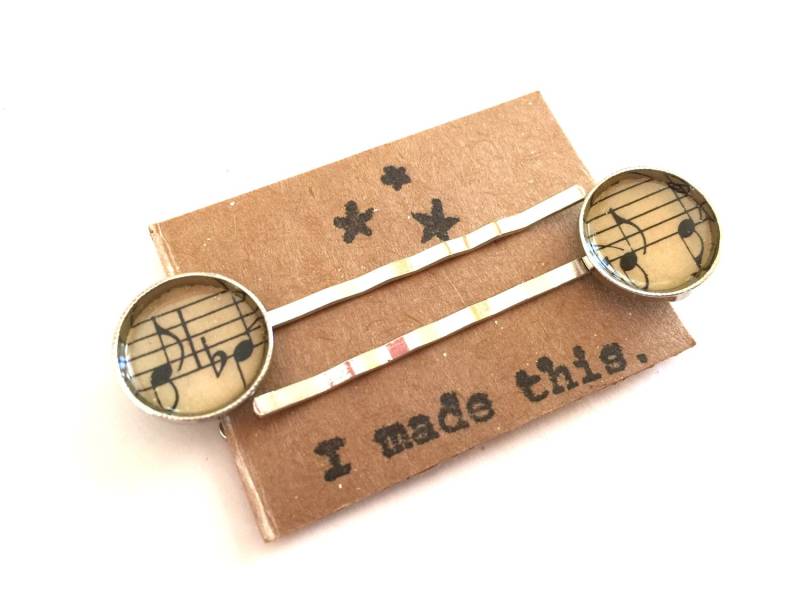 Vintage Musik Haarspangen Haarspangen-Set | 2 Stück von HeidiKindFinds