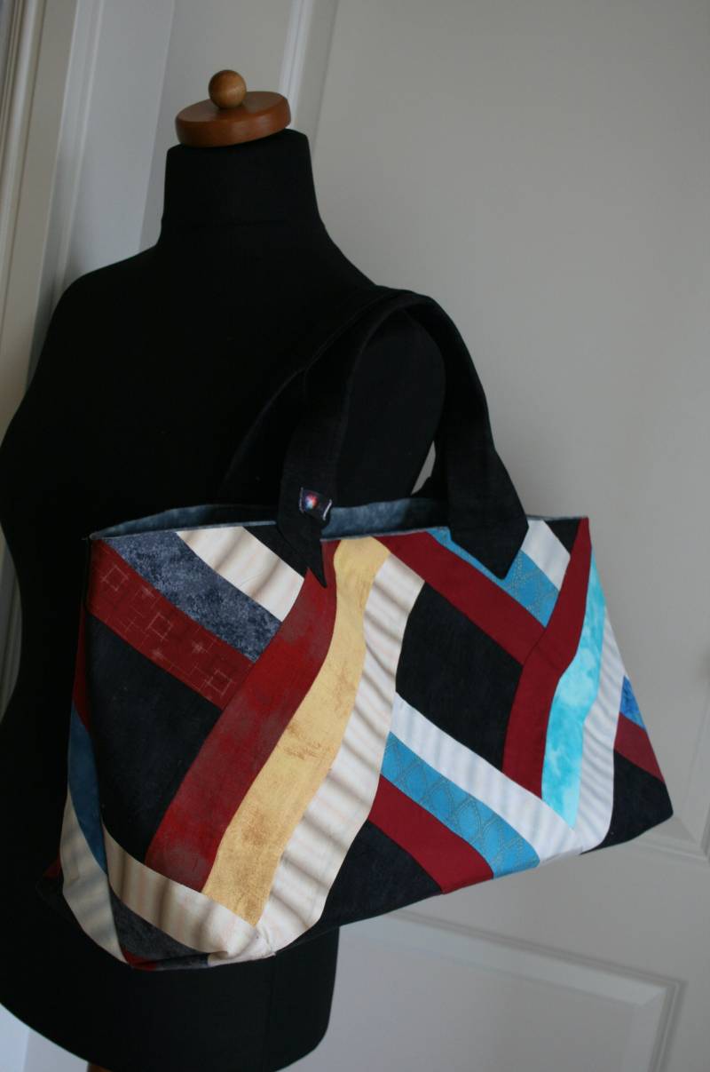 Robuste Patchworkasche Xxl Patchwork Shoulder Tote Bag-Patchwork Bag -Unique Large Women Tote Bag-Colorful Fabric von HeidisArtDE