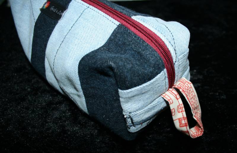 stiftemappe Aus Jeansrecycling Upcycled Denim Pen Case Recycled Jeans Wallet-Hand Made Holder Rustic Bag Eco-Friendly Gift Idea von HeidisArtDE