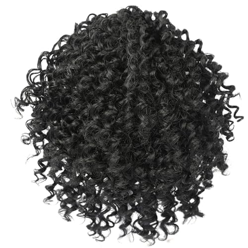 Curly Bun, Drawstring Messy Bun Short Ponytail Extension Natural-Looking Hair Pieces Short Curly Clip in Hair Extensions for Women, Black von Heidouse