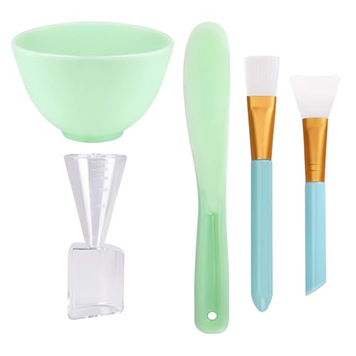 Face Mask Mixing Bowl Set 5 in 1 DIY Beauty Tools Includes Silicone Face Mask Applicator, Mixing Stick, Brush, Bowl, Measuring Cup for Women von Heidouse