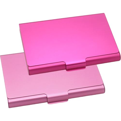 Heidouse Visitenkartenkoffer 2PCS 2 Farbanodized Aluminiumlegierung Visitenkartenbox für Frauen kompakt tragbare reibungslose robuste Organisator Box von Heidouse