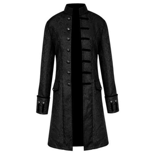 Steampunk Jacket Gothic mittelalterliche Renaissance -Kostüm Männer Jacquard Formale Hecklack Victorian Halloween Tuxedo Mäntel, L. von Heidouse