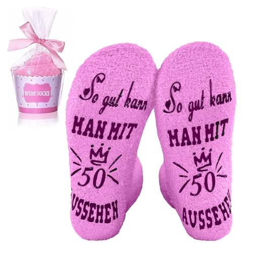 50 Geburtstag Frauen Geburtstag 50 Frau 50. Geburtstag Frauen Geschenk zum 50 Geburtstag Frau Lustige Socken Damen 39-42 Geburtstagsgeschenke für Mama Geschenke für Schwester Freundin von HeigeSeng