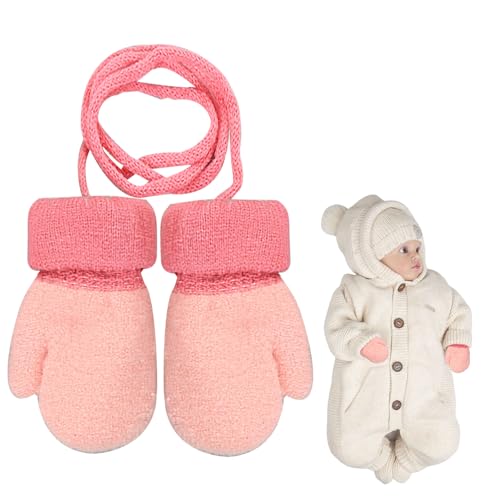 Newborn Baby Handschuhe,Fäustlinge Baby Neugeborene,Gummee Baby Socken 0-6 Monate,Winter Handschuhe Fäustlinge Kleinkinder für 0-3 Jahre,Winterhandschuhe Kinder,kratzfäustlinge,Mit Schnur Handwärmer von HeigeSeng