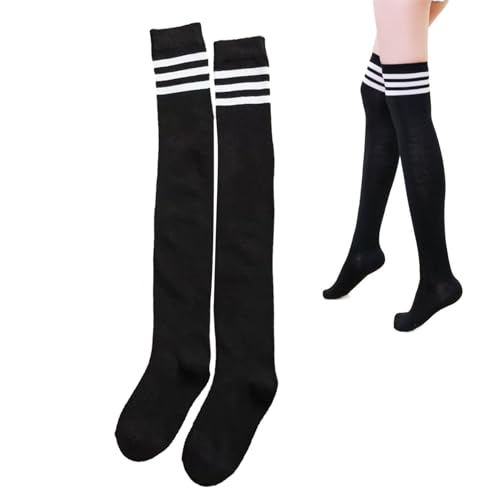 HeigeSeng Halterlose Strümpfe Xxl,Halterlose Strümpfe für Damen,Extra Lang Blickdicht Stockings,Spandex Overknee Oberschenkelhohe Aus Nylon für Damen,Schwarz Curvy Sofsy Stockings von HeigeSeng