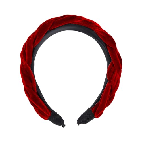 Geflochtene Stirnbänder für Damen Samt Haarreifen Damen Mode Elastische Stirnband Damen Mädchen Haarschmuck Criss Cross Haarbänder Zubehör Haarband für Damenhaare,Weinrot von HeigeSeng