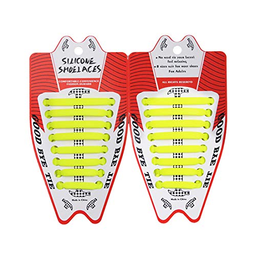 Heiguonvshi Elastisch Silicon Schnürsenkel/Ohne Binden Schnürsenkelersatz/Sportlauf Gummischnürsenkel/Erwachsene Kinder Schleifenlose Schuhbänder von Heiguonvshi