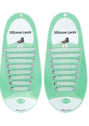 Heiguonvshi Elastisch Silicon Schnürsenkel/Ohne Binden Schnürsenkelersatz/Sportlauf Gummischnürsenkel/Erwachsene Kinder Schleifenlose Schuhbänder von Heiguonvshi