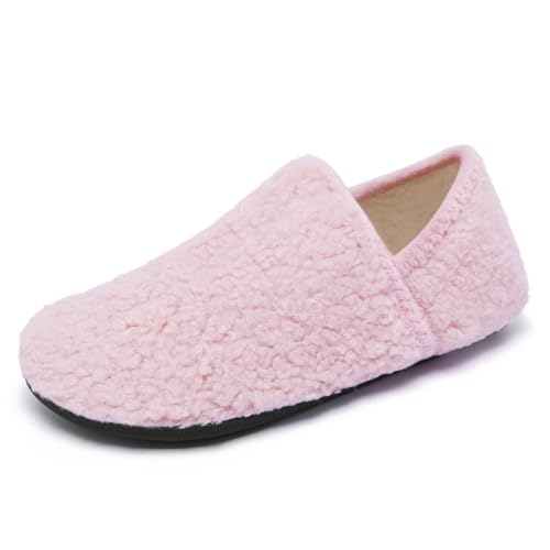 Heiiwarm Plüsch Hausschuhe für Kinder Mädchen Junge - Warm Indoor Schuhe Leichtes Gewicht Pantoffeln Rosa 28/29 von Heiiwarm
