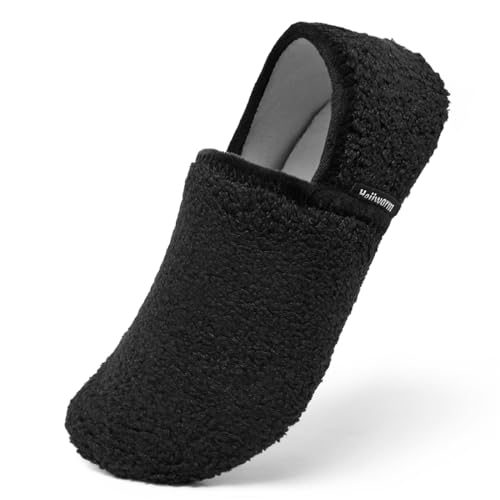 Heiiwarm hausschuhe damen/herren slipper damen pantoffeln Unisex winter hüttenschuhe damen Schwarz44/45 von Heiiwarm