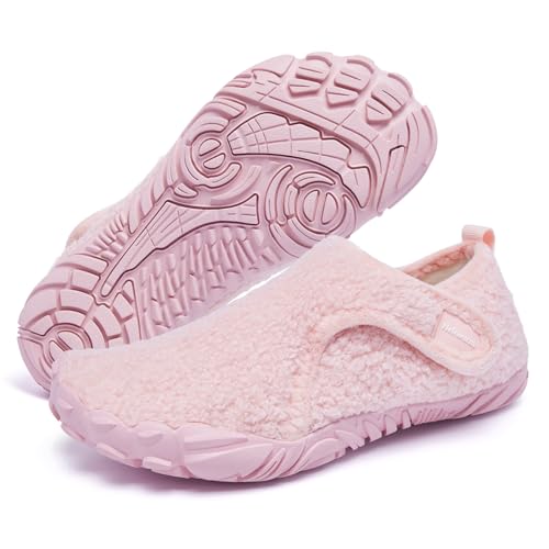 Heiiwarm barfußschuhe kinder hausschuhe kinder barfuss schuhe kinder junge pantoffeln kinder hausschuhe jungen hüttenschuhe kinder kinderschuhe mädchen Rosa 28 von Heiiwarm