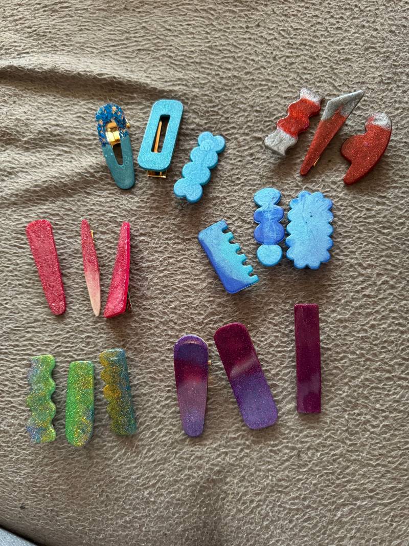 Haarspangen Aus Epoxidharz 3Er Set von HeikesBastelkram