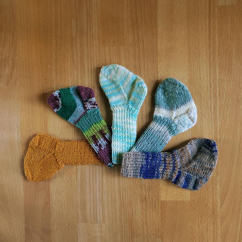 Babysocken Wollsocken - Gr 0-6 Monate Handgestrickt Kuschelsocken von HeikesFundus