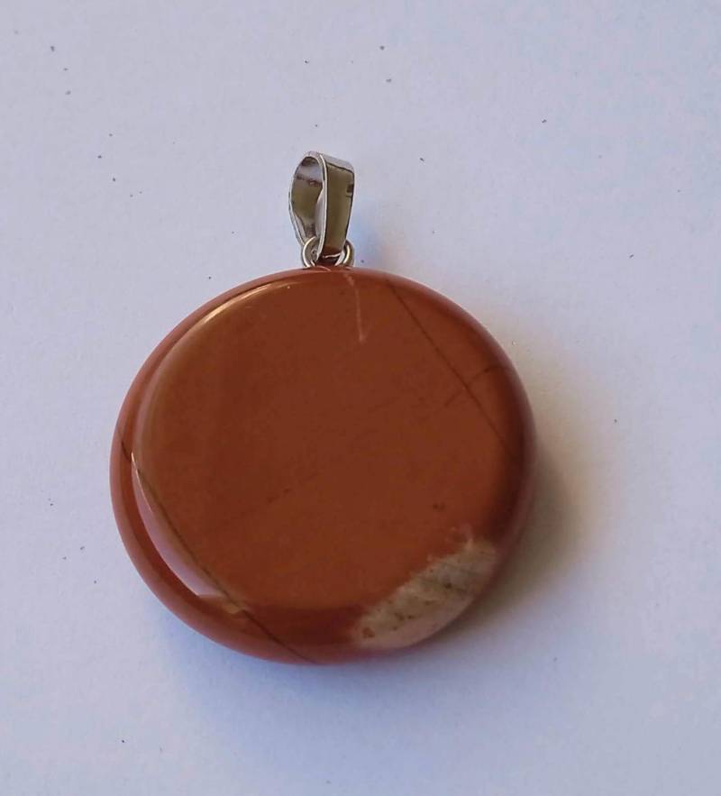 1 Roter Jaspis Anhänger Scheibenanhänger Ca.25x29x6mm Nr.1 von HeikesPerlenshop