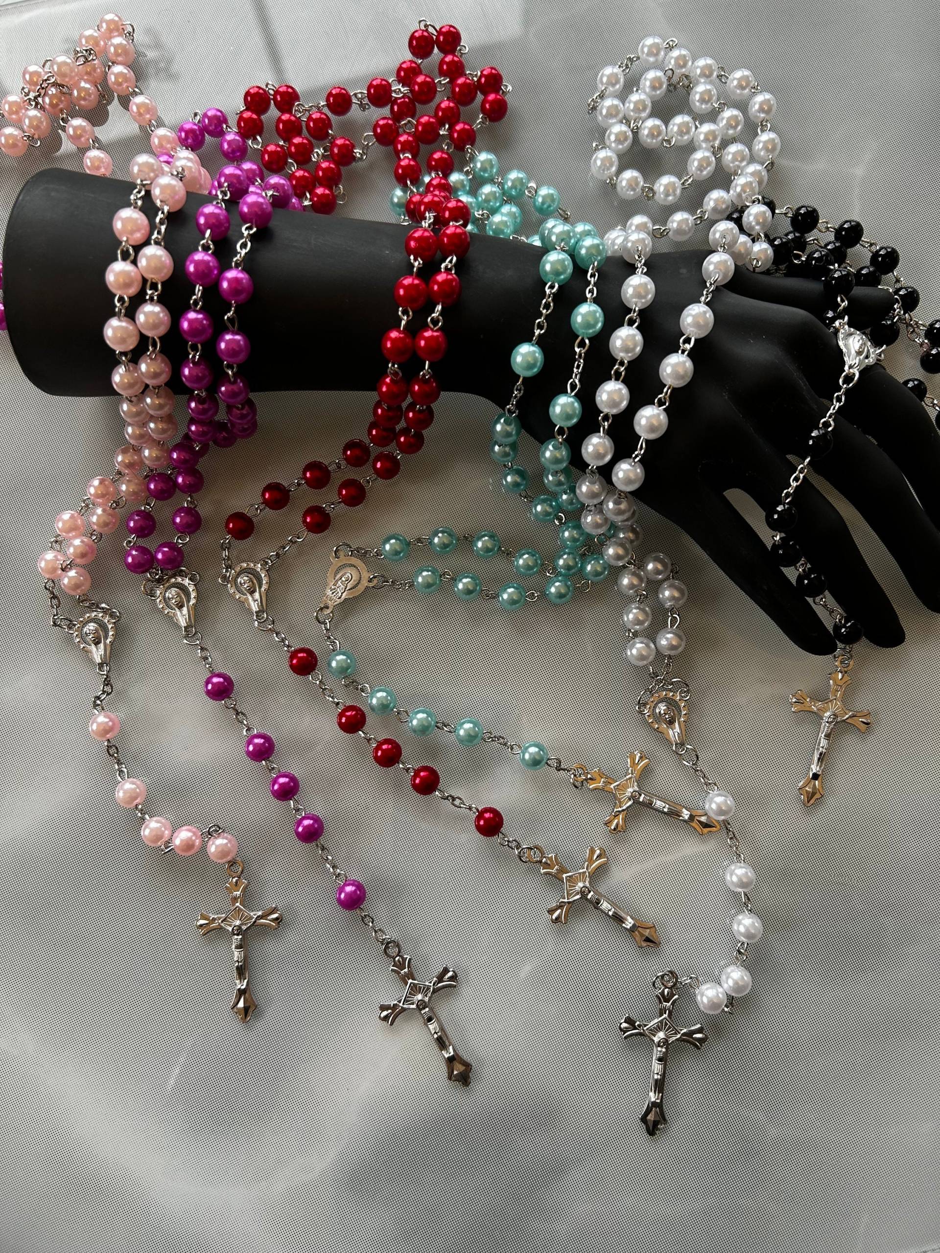 Rosenkranz Aus Kunstperlen. 6 Verschiedene Farben. Kreuz Auf Wunsch Auch Anders Möglich. Das Perfekte Geschenk Zur Kommunion Rosenkranz Aus Kunstperlen. 6 Verschiedene Farben. Kreuz Auf Wunsch Auch Anders Möglich. Das Perfekte Geschenk Zur Kommunion von HeiligerBimBamShop