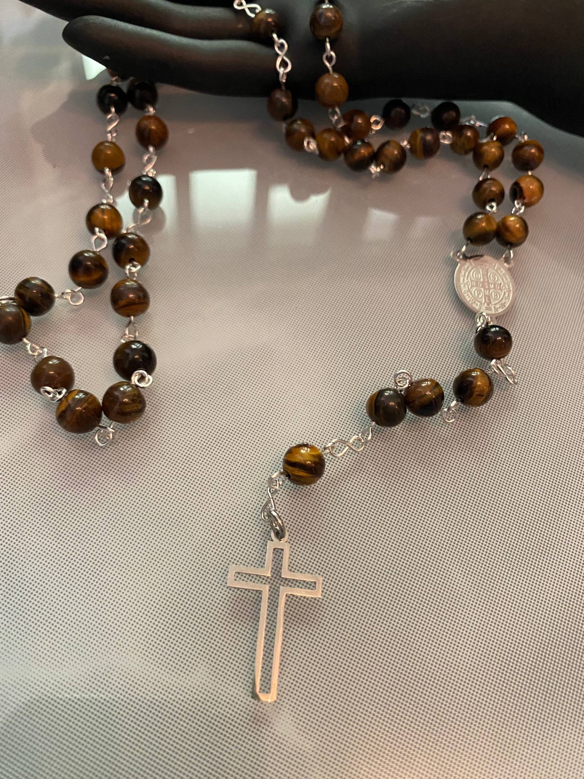 Rosenkranz Aus Tigerauge - Halbedelstein/Edelstein in Ca. 56cm Rosenkranz Aus Tigerauge - Halbedelstein/Edelstein in Ca. 56cm von HeiligerBimBamShop