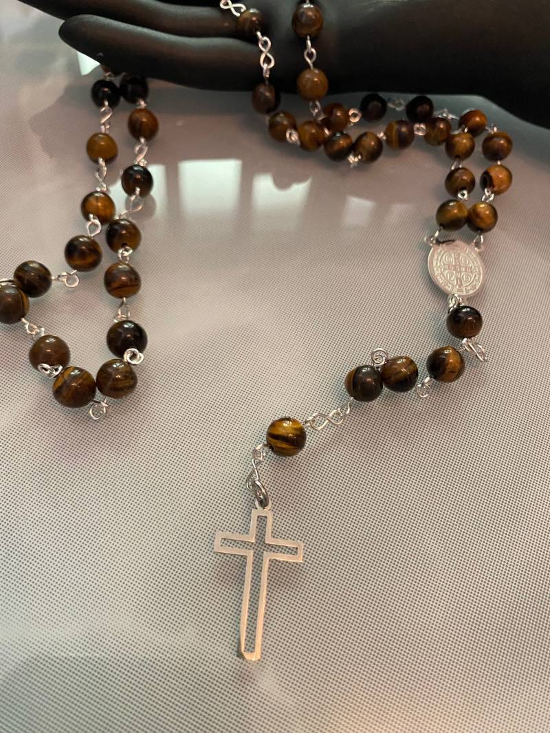 Rosenkranz Aus Tigerauge - Halbedelstein/Edelstein in Ca. 56cm Rosenkranz Aus Tigerauge - Halbedelstein/Edelstein in Ca. 56cm von HeiligerBimBamShop