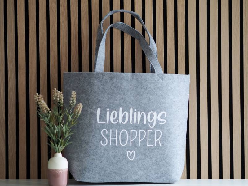 Filzshopper Lieblingsshopper | Maxi-Filzshopper Personalisiert Shoppingbag Einkaufstasche Filz von HeimatManufaktur