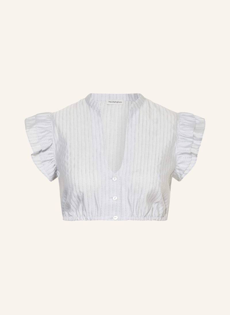 Heimatglück Tracht Dirndlbluse Andrea Mit Leinen blau von Heimatglück Tracht