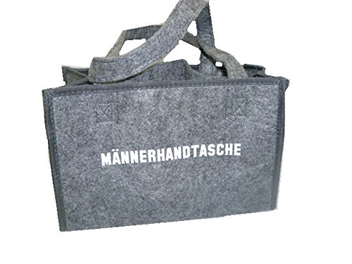 Flaschentasche, Männerhandtasche, Filz, grau von Heimatkuss