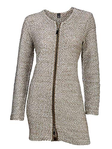 B.C. Best Connections Jacke Strick-Jacke Trendiger Damen Bouclé-Strickmantel mit 2-Wege-Reißverschluss Freizeit-Jacke Mantel Braun, Größe:42 von Heine