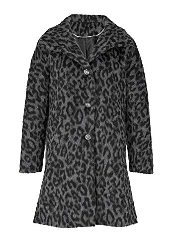 Heine Jacke Zeitloser Damen Woll-Mantel im Animal Print Winter Freizeit Schwarz/Grau, Größe:42 von Heine