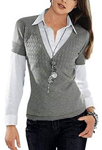 Heine Pullover in Wickel Optik Blau Gr. 44 von Heine