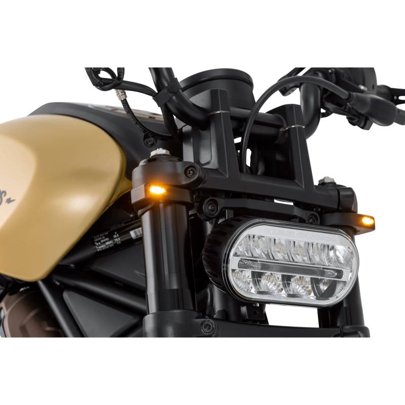 HeinzBikes HeinzBikes LED Blinkerpaar ZC-Line Micro für Gabel 54-56mm schwarz Unisexschwarz120 - Motorradteile - Beleuchtung von HeinzBikes