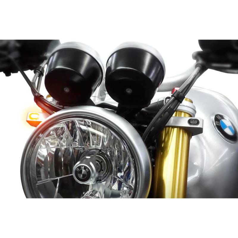 HeinzBikes HeinzBikes LED Blinkerpaar ZC-Line Micro für Gabel 54-56mm silber Unisexschwarz121 - Motorradteile - Beleuchtung von HeinzBikes