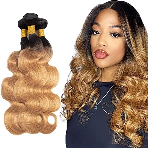 1B 27 Ombre Brazilian Bundles Body Wave 8A Grade 100% Unprocessed Body Wave Menschenhaar 3 Bundle 26 28 30 Inch Brazilian Hair Weave Menschenhaar Extensions For Women von HeioWuio