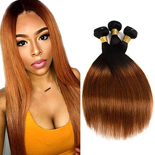 1B 30 Ombre Brazilian Bundles Straight 8A Grade Real Unprocessed Straight Menschenhaar 3 Bundle 26 28 30 Inch Brazilian Hair Weave Menschenhaar Extensions For Women von HeioWuio
