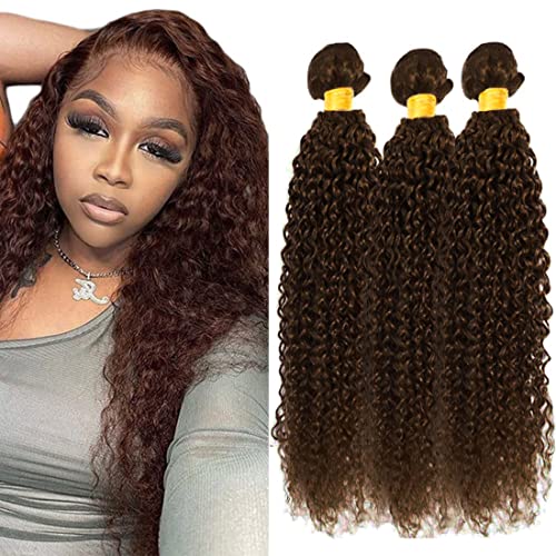HeioWuio #4 Curly Wave Human Hair Bundles For Women Hair Weaves Dark Brown Color Unprocessed Virgin Hair Bundle 26 28 30 Inch von HeioWuio