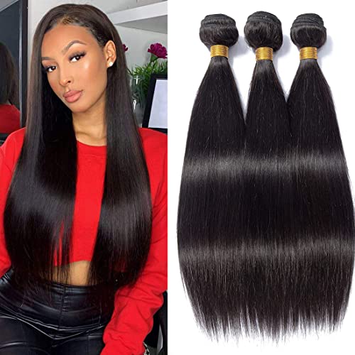 HeioWuio Straight Human Hair Bundles For Women Hair Weaves Natural Black Color Unprocessed Virgin Hair Bundle 26 28 30 Inch HeioWuio Straight Human Hair Bundles For Women Hair Weaves Natural Black Color Unprocessed Virgin Hair Bundle 26 28 30 Inch von HeioWuio