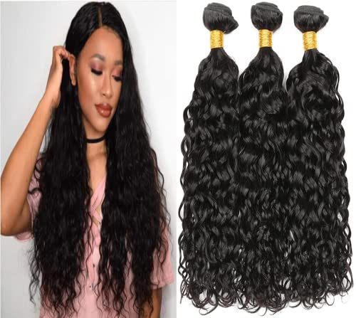 HeioWuio Water Wave Human Hair Bundles For Women Hair Weaves Natural Black Color Unprocessed Virgin Hair Bundle 12 14 16 Inch HeioWuio Water Wave Human Hair Bundles For Women Hair Weaves Natural Black Color Unprocessed Virgin Hair Bundle 12 14 16 Inch von HeioWuio