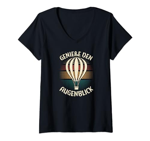 Damen Heißluftballon Spruch | Ballonfahrt | Ballon fahren T-Shirt mit V-Ausschnitt Damen Heißluftballon Spruch | Ballonfahrt | Ballon fahren T-Shirt mit V-Ausschnitt von Heißluftballon Ballonfahrt