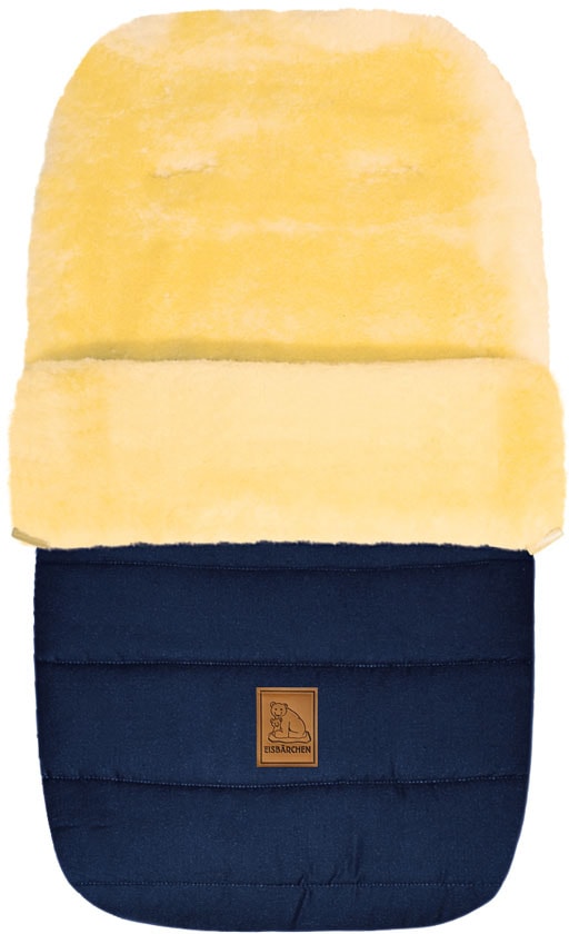 Heitmann Felle Fußsack "Eisbärchen - Lammfell Winterfußsack - Premium Qualität" mit echtem Lammfell, für Kinderwagen, Buggy, 5 Gurtschlitze, waschbar von Heitmann Felle