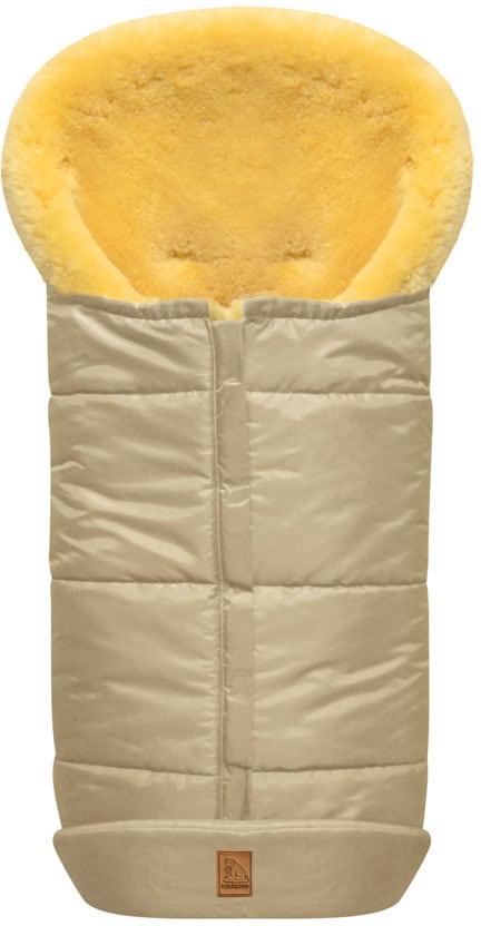 Heitmann Felle Fußsack "Eisbärchen - Lammfell Winterfußsack - Premium Qualität" mit echtem Lammfell, für Kinderwagen & Buggy, 6 Gurtschlitze, waschbar von Heitmann Felle