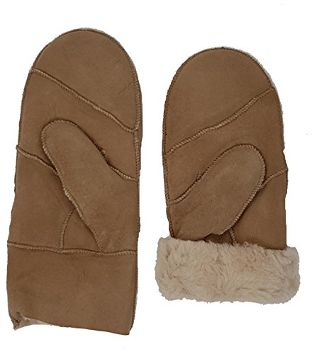 HEITMANN 100% Lammfell Handschuhe Fäustlinge Echt-Leder Herren NEU (M, Beige) von Heitmann Lammfell