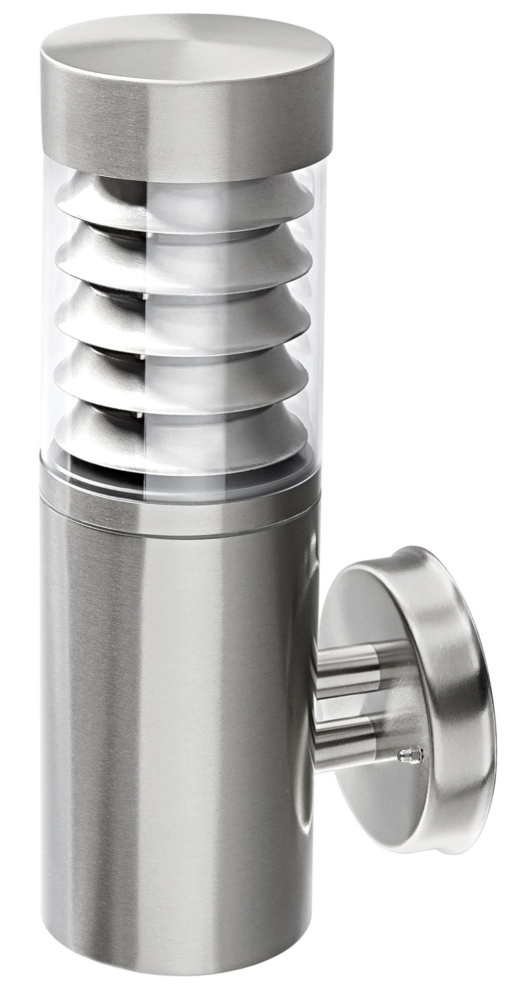 HEITRONIC Außen-Wandleuchte "Saturn" E27 1 Stk. Wandlampe, Außenlampe, klarer 360-Lichtaustritt, aus Edelstahl von Heitronic