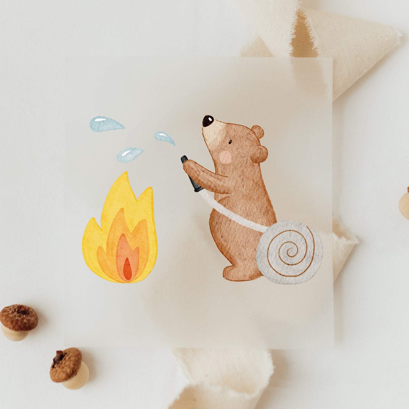 Bügelbild Bär Feuer - Motiv Zum Aufbügeln Auf Kinderkleidung Hej Hanni Art. Nr. Hhs-45088222314763 von HejHanni