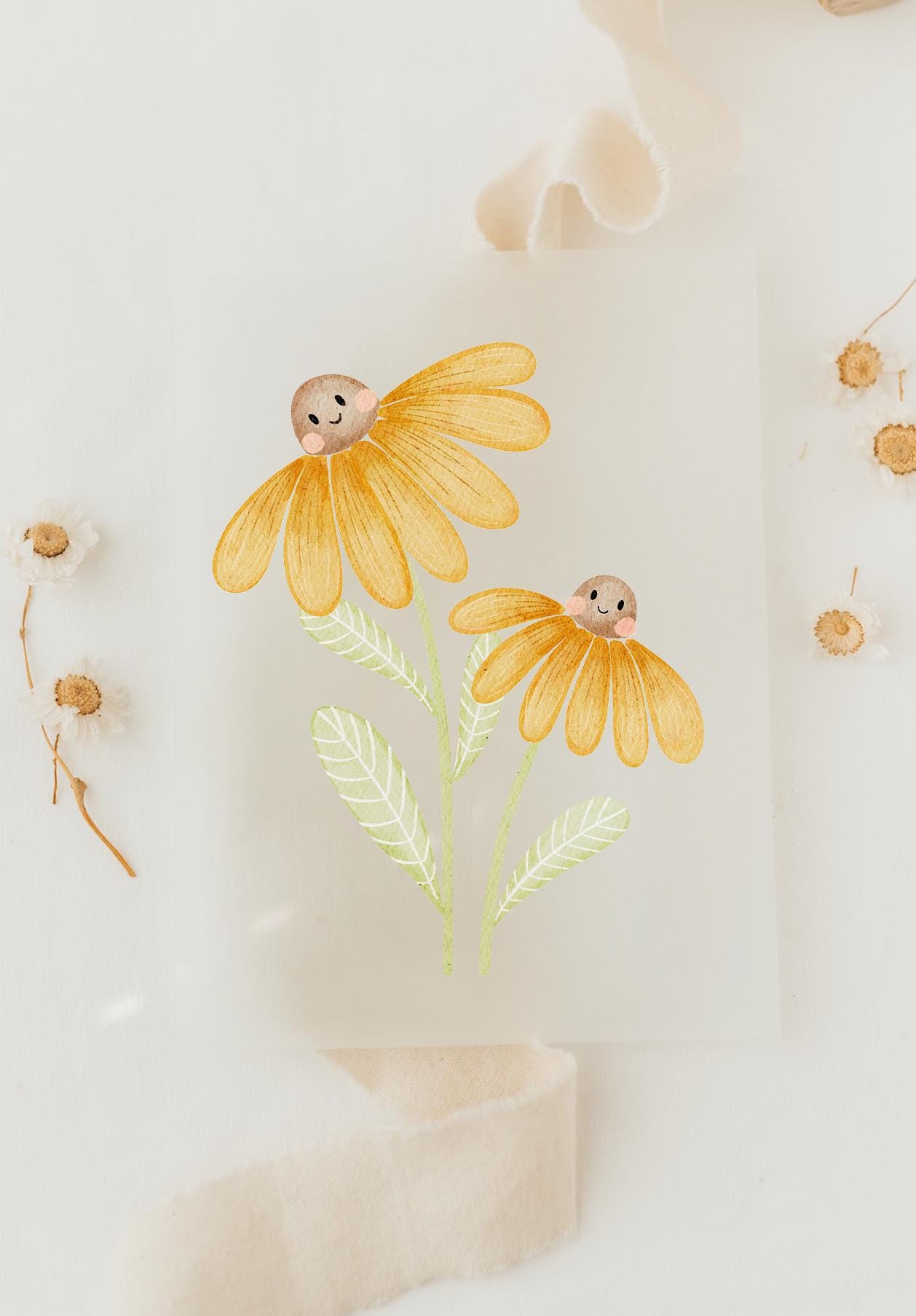 Bügelbild Gelbe Blumen - Motiv Zum Aufbügeln Auf Kinderkleidung Hej Hanni Art. Nr. Hhs-51454806327563 von HejHanni