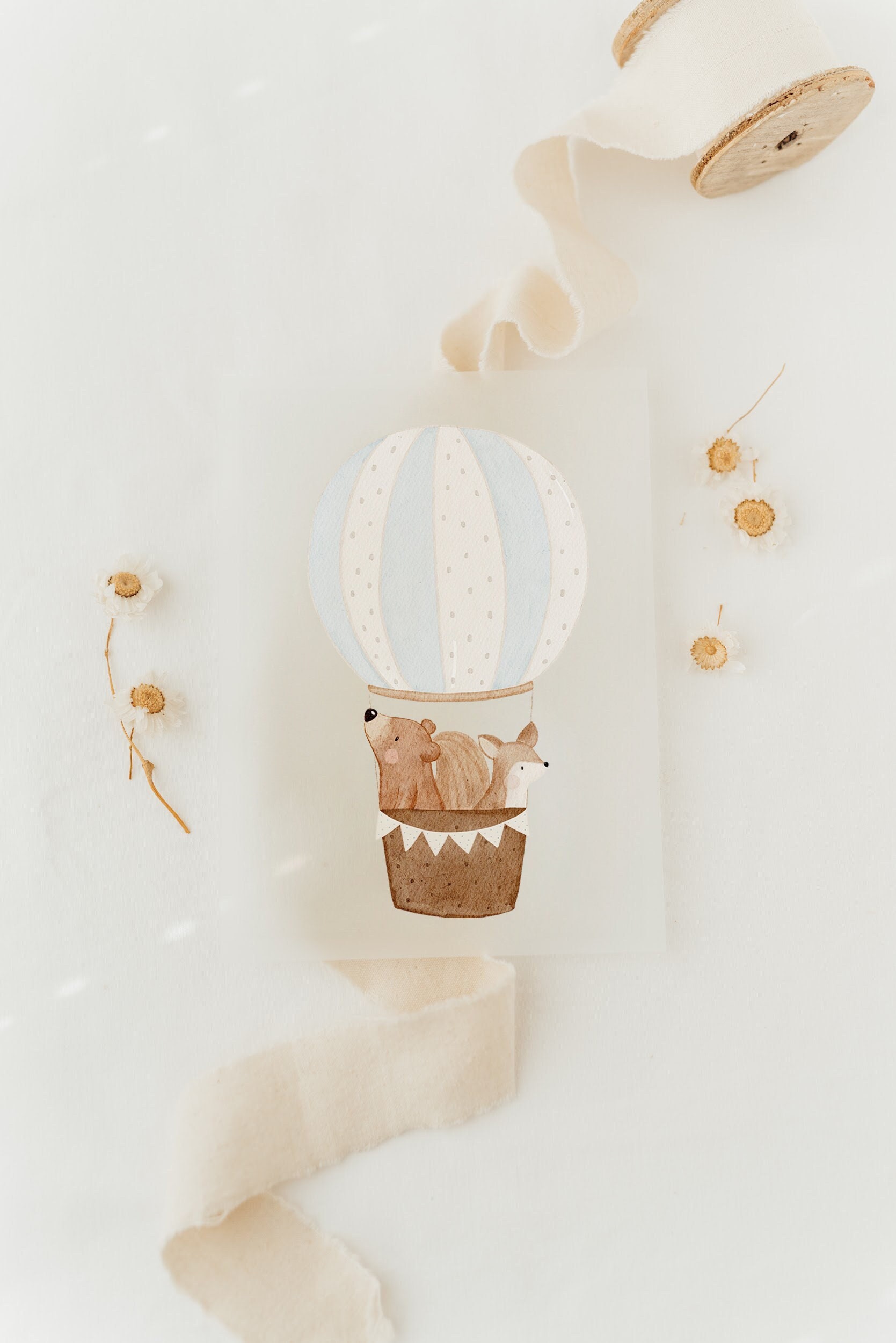Bügelbild Heißluftballon Bär & Eichhörnchen - Motiv Zum Aufbügeln Auf Kinderkleidung Hej Hanni Art. Nr. Hhs-45088265535755 von HejHanni
