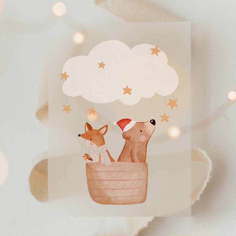 Bügelbild Weihnachten Heißluftballon Bär & Fuchs - Motiv Zum Aufbügeln Auf Kinderkleidung Hej Hanni Art. Nr. Hhs-45926397477131 Bügelbild Weihnachten Heißluftballon Bär & Fuchs - Motiv Zum Aufbügeln Auf Kinderkleidung Hej Hanni Art. Nr. Hhs-45926397477131 von HejHanni