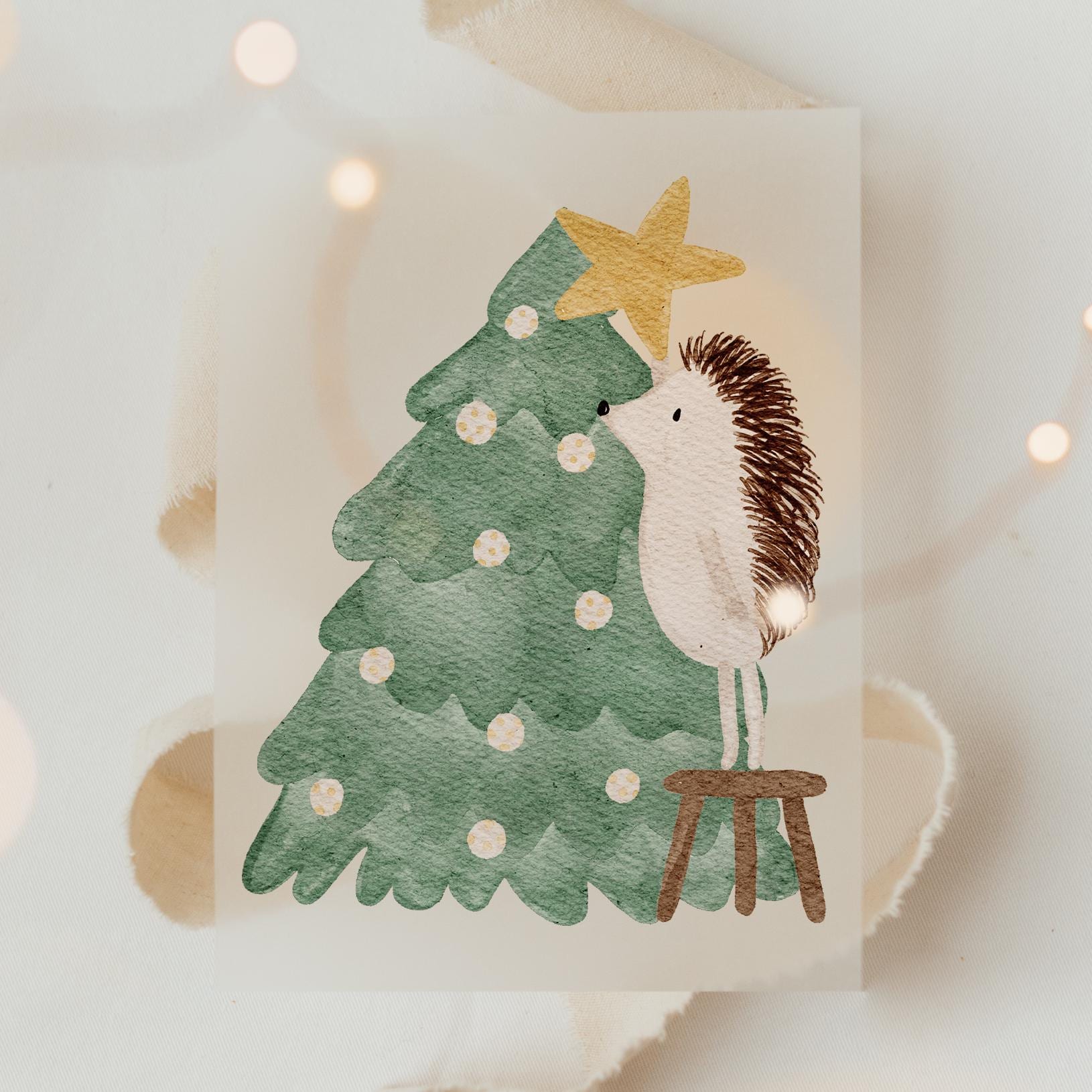 Bügelbild Weihnachten Igel Weihnachtsbaum - Motiv Zum Aufbügeln Auf Kinderkleidung Hej Hanni Art. Nr. Hhs-45926399246603 von HejHanni