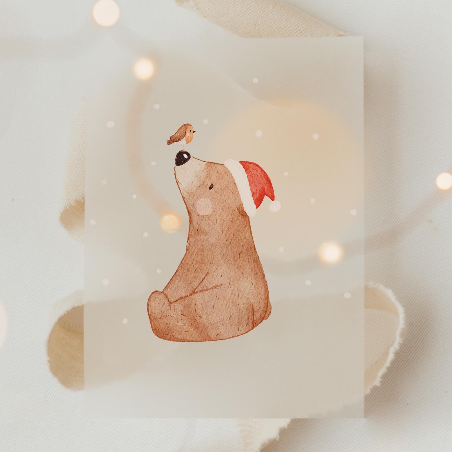 Bügelbild Weihnachten Kleiner Bär Rotkehlchen - Motiv Zum Aufbügeln Auf Kinderkleidung Hej Hanni Art. Nr. Hhs-45926399934731 von HejHanni