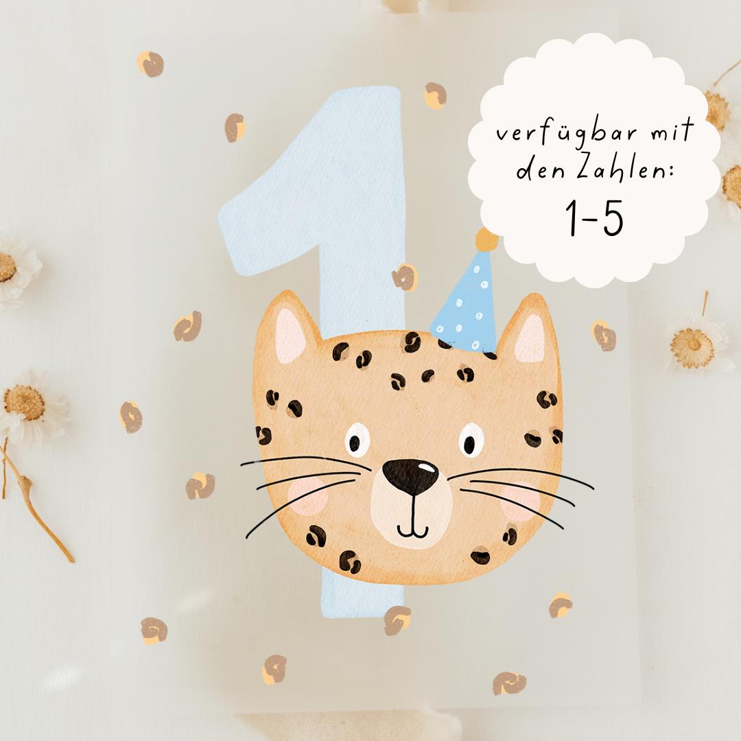 Bügelbild Zahl Leopard Geburtstag - Motiv Zum Aufbügeln Auf Kinderkleidung Hej Hanni Art. Nr. Hhs-51551863308555 von HejHanni