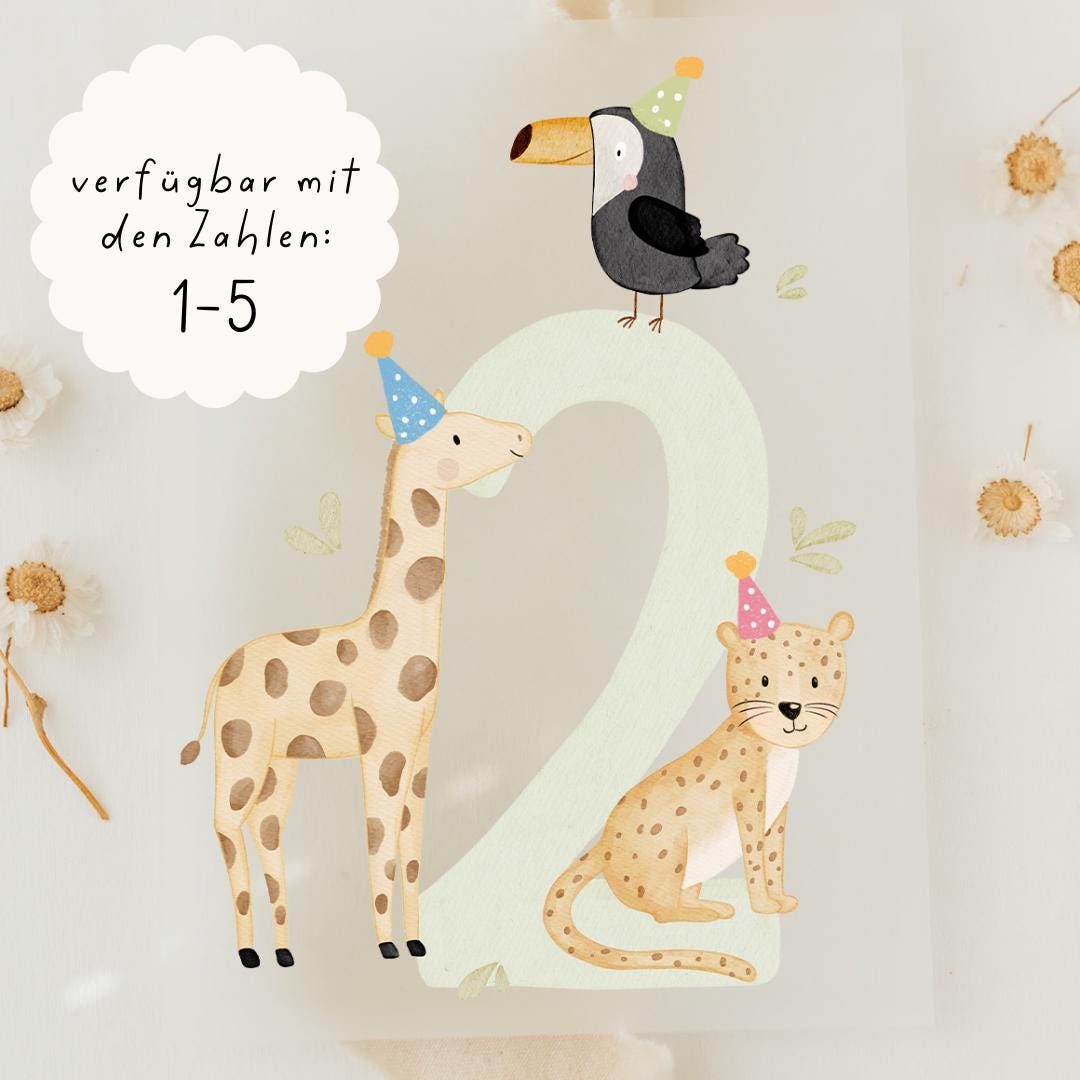 Bügelbild Zahl Safaritiere Geburtstag - Motiv Zum Aufbügeln Auf Kinderkleidung Hej Hanni Art. Nr. Hhs-51551857180939 Bügelbild Zahl Safaritiere Geburtstag - Motiv Zum Aufbügeln Auf Kinderkleidung Hej Hanni Art. Nr. Hhs-51551857180939 von HejHanni