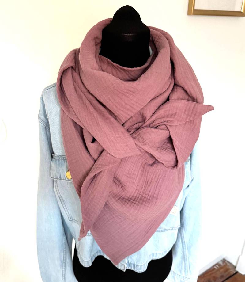 Musselintuch Xxl | Altrosa Halstuch Schal Damen Stilltuch Boho Tuch Geschenk Für Sie Musselin Wickelschal von HejHejStudio